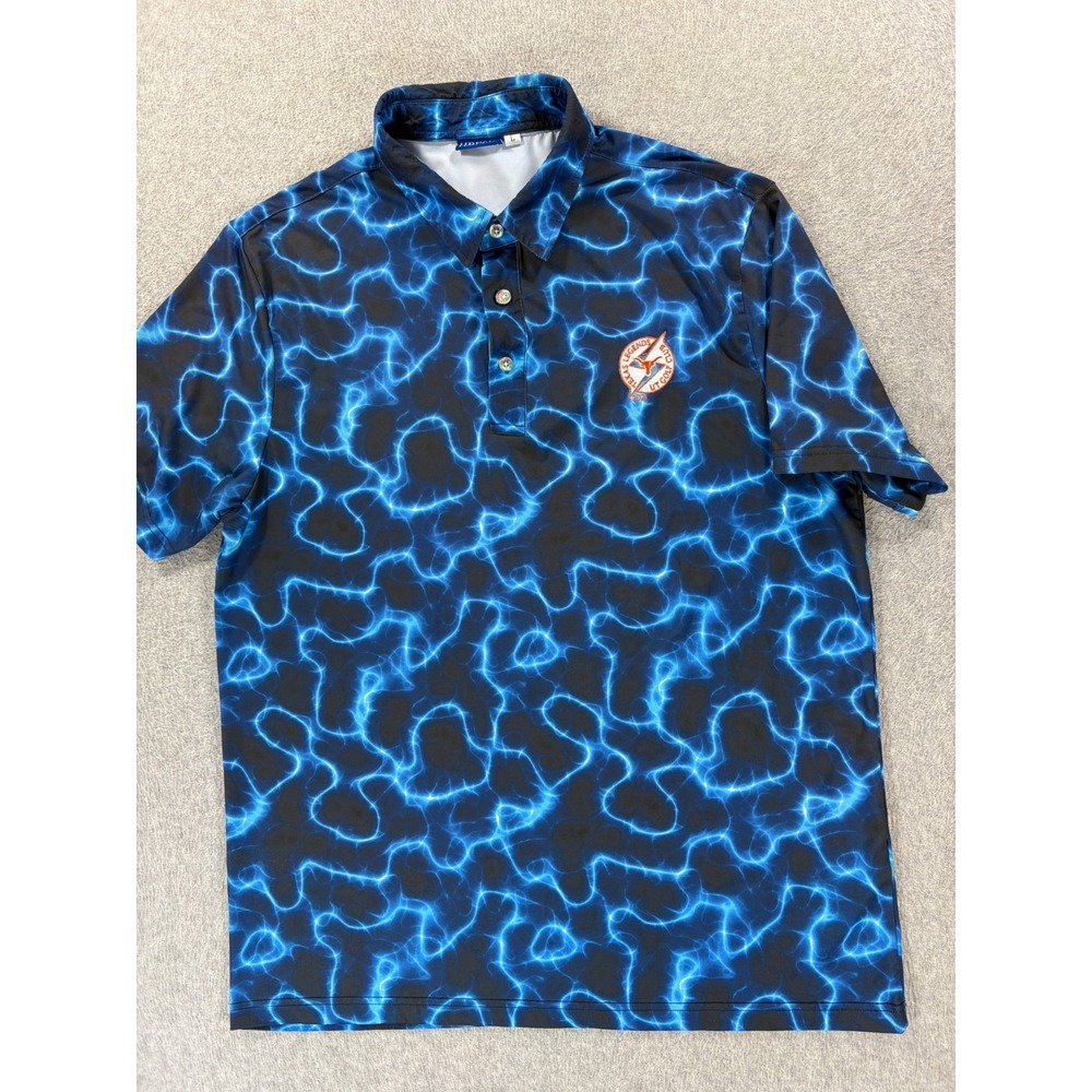 Hreski UT GOLF CLUB Short Sleeve Lightning Golf Polo Shirt (Men's Large) Blue